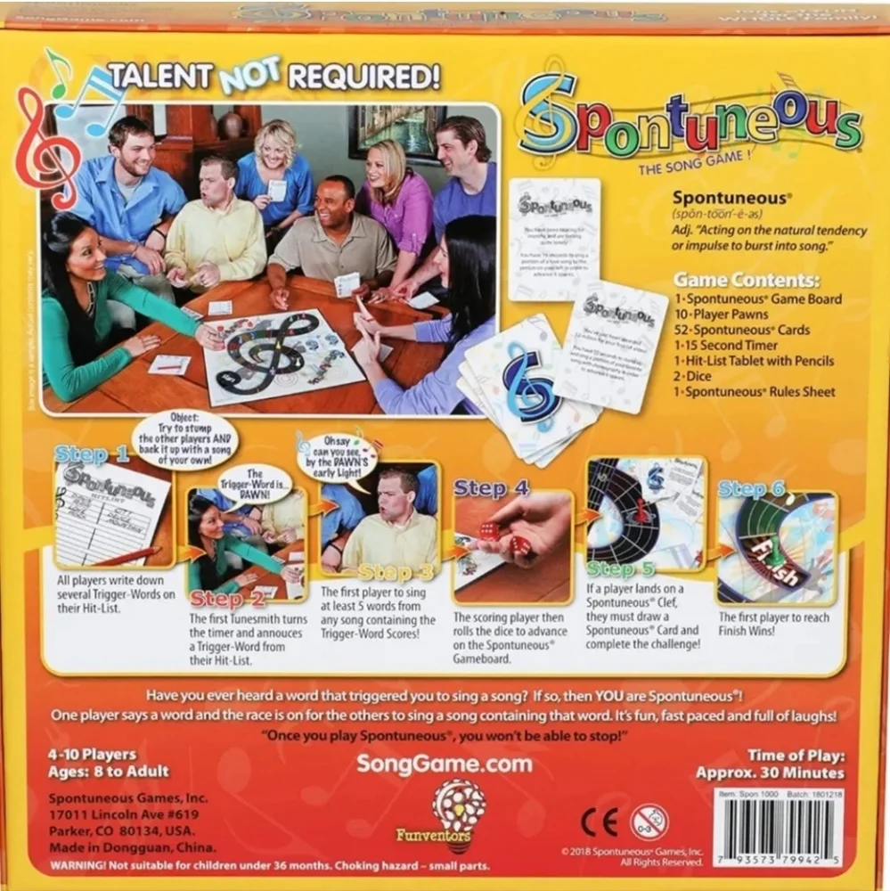 New Spontuneous The Party Song Game